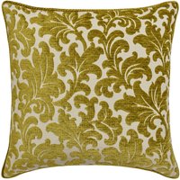 Dekorative Florale Euro Sham 54"x24"/26"x26" Chartreuse Samtkissen Bezug Mit Samtborte Modern Home - Flowery von TheHomeCentric