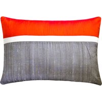 Dekorative Längliche/Lumbar Kissenbezug Orange Graue Seide Farbe Blockkissen Für Couch Modern Dekor Home Style - Plüsch von TheHomeCentric