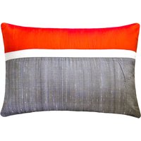 Dekorative Längliche/Lumbar Kissenbezug Orange Graue Seide Farbe Blockkissen Für Couch Modern Dekor Home Style - Plüsch von TheHomeCentric