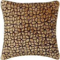 Dekorativer Euro Sham 24"x24"/26"x26", Gesteppter Toss Throw Beige Samt Mit Stickerei Floral Muster - Florale Flurry von TheHomeCentric