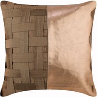 Dekorativer Kupfer Sofa Kissenbezug 16 "x 16", Art Silk Dekokissenbezug Matte Leder Benutzerdefinierte Patchwork - Copper N Half von TheHomeCentric