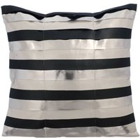 Dekorativer Metallic Silber Euro Sham Cover 24 "x 24"/26 26", Kunstleder Bett Dekokissen Sofakissen Gestreiftes Muster - Omg Ist von TheHomeCentric
