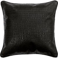 Dekorativer Schwarzer Euro-Kissenbezug 24 "x 24"/26 26", Kunstleder Wirft Für Sofa Textured Toss Dekokissen Solid Color - Paved Black von TheHomeCentric