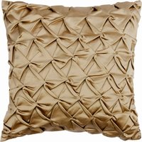 Dekorativer Toss Euro Sham 24"x24"/26"x26", Beige Satin Textured Throws For Sofa Throw Solid Color Modern - Toffee Crunch von TheHomeCentric