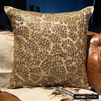 Dekoratives Beige Bett Dekokissen 24"x24"/26"x26", Art Silk Sofakissen Tiermuster Modern Style Living-Leopard Spots von TheHomeCentric