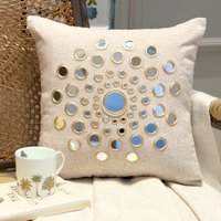 Beige Dekorativer Kissenbezug Aus Baumwolle Und Leinen, Moderner 40 X cm, Spiegelstickerei Kreise & Punkte Beige Dekorativer Kissenbezug Aus Baumwolle Und Leinen, Moderner 40 X cm, Spiegelstickerei Kreise & Punkte von TheHomeCentric