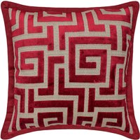 Dekoratives Labyrinth Muster Euro Sham 24"x24"/26"x26" Tiefrot Samt Kissen Euroham Cover Mit Samtrand Modern Home Decor - Netz von TheHomeCentric