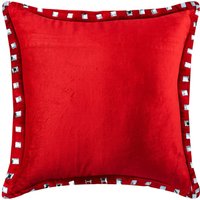 Designer Border Rot Dekokissenbezug 24 "x "/ 26 26", Samt Sofa Kissenbezug Bett Werfen Einfarbig Muster - Red Crystal Palace von TheHomeCentric