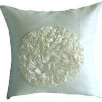 Designer Dekokissen 16 "x 16" Art Silk Couch Kissenbezug Elfenbein Kissen Natur Blumenmuster Moderner Stil - Vintageous von TheHomeCentric