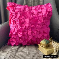 Designer Fuchsia Pink European Sham Cover 24 "x "/ 26 ", Satin Dekokissenbezug Benutzerdefinierte Rüschen - Vintage Fuchsia." von TheHomeCentric