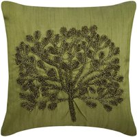 Designer Grüner Dekokissenbezug 16 "x 16", Art Silk Couch Natur Blumenmuster Tropical Style - Baum Designer Grüner Dekokissenbezug 16 "x 16", Art Silk Couch Natur Blumenmuster Tropical Style - Baum von TheHomeCentric