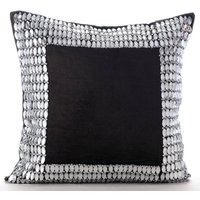 Designer Kristalle, Bling Charcoal Grau Bett Kissen 24"x24"/26"x26", Samt Euro Size Kissenbezug - Onyx Designer Kristalle, Bling Charcoal Grau Bett Kissen 24"x24"/26"x26", Samt Euro Size Kissenbezug - Onyx von TheHomeCentric