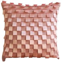 Designer Rosa Bettüberwurf 24 "x 24"/26 26", Wildlederimitat Dekokissen Biesen, Texturiert, Band Sofa Euro Sham Gestreift - Soft Pink Dreams von TheHomeCentric
