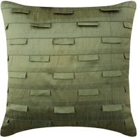 Designer Taupe Grünes Bett Kissen 24"x24"/26"x26", Art Silk Euro Size Sham Pintucks, Strukturiertes - Green Ocean von TheHomeCentric