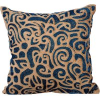 Designer Wirft Für Sofa 16 "x 16", Baumwollsamt Toss Kissen Gold Abstraktes Muster Modernes Wohnkultur - & Saphire von TheHomeCentric