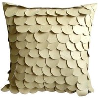 Euro Sham Cover Beige Dekorative 24 "x 24"/26 26", Kunstleder Werfen Kissen Kreise Punkte Muster Modern - Mermaid Euro Sham Cover Beige Dekorative 24 "x 24"/26 26", Kunstleder Werfen Kissen Kreise Punkte Muster Modern - Mermaid von TheHomeCentric