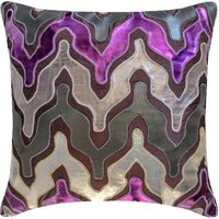 Kunstleder Lila Kissenbezug 16 "x 16", Handgefertigter Wirft Für Sofa Abstraktes Muster Modernes Wohndekorkissen - Purple Lava von TheHomeCentric