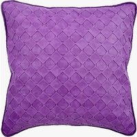 Kunstleder Lila Sofa Werfen 16 "x 16", Dekorativer Wurf Kissenbezug Kariert, Strukturiertes Wurfkissen Solid Modern - Leder Webart von TheHomeCentric