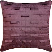 Kunstseide Pflaumen-Lila Dekokissenbezug 16 "x 16", Dekorativer Sofakissenbezug Mit Biesen, Texturiertes Sofakissen Einfarbig Modern - Pflaumen-Ozean von TheHomeCentric