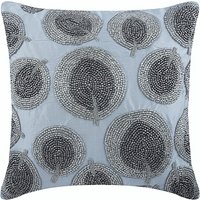 Kunstseide Silber Dekokissenbezug 16 "x 16", Designer Couch Natur Blumen Moderner Stil - Runde Blätter von TheHomeCentric