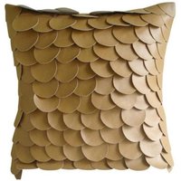 Sofa Dekokissen Groß Braun Designer 24"x24"/26"x26", Kunstleder Couch Euro Schein Mermaid European Kissenbezug Kreise Punkte - Waage von TheHomeCentric