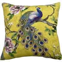 Kissenhülle Pfau Blumen Print, Chartreuse Gelb von TheHomeZoneStudio