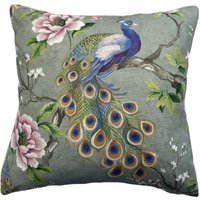 Pfau Kissenbezug Blumen Print Kissenbezug von TheHomeZoneStudio
