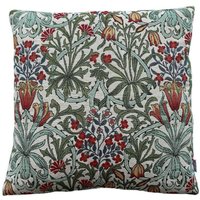 Tulpen Kissenbezug William Morris Stoff Sofa Floral Blätter Gewebt Grün Gelb Rot Botanisch von TheHomeZoneStudio