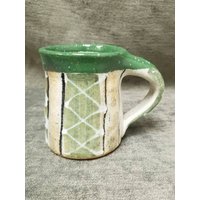 Keramik Kunst Kaffee/Tee Becher Mit Henkel Moderne Grüne, Abstraktes Design Ton Tasse Keramik Kunst Kaffee/Tee Becher Mit Henkel Moderne Grüne, Abstraktes Design Ton Tasse von TheHoneycombMarket