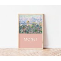 Monet Kunstdruck, Palmen Bei Bordighera, Poster, Galerie Wand, Vintage Druck, Typografie, Portrait, Geschenk, Künstler Rosa Poster von TheHouseOfZella