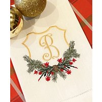 Monogrammierte Weihnachten Kaktus Kranz Handtuch von TheHuntedHomeCo