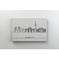 Madrid City Skyline Leinwand/Outline Art Canvas Spanien Kunst Kunstdruck Wandkunst Fertig Zum Aufhängen von TheInkDrip