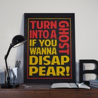 Gerry Cinnamon Poster | Gerry Cinnamon Verwandeln Sie Sich in Ein Gespenst| Musik Indie Kostenlose Lieferung von TheInkWorkshop