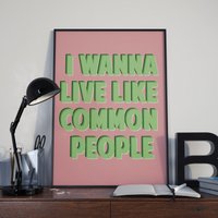 Pulp Common People Poster | Indie Musik Britpop Jarvis Cocker Druck von TheInkWorkshop
