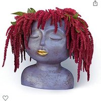 Gesicht Blumentopf Kopf Übertopf Sukkulenten Pflanzer Süßer Resin Kaktus Mit Drainagelöchern von TheIslandgardener