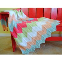 Chevron Afghan - Hand Gestrickte Decke Überwurf von TheKnittingHour