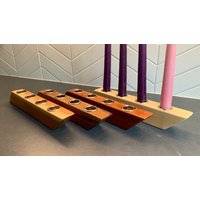 Advents Kerzenhalter - 4 Spitzkerzen Minimalistisch Und Modern Fünf Holzarten von TheKnottyDane