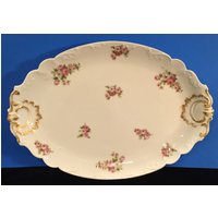 Große Antike Haviland Limoges Teller in Gold Getrimmt von TheLadyCollects