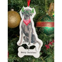 Lab Ornament, Personalisierter Hund Weihnachtsschmuck, Weihnachten, Schwarz Lab, Labrador, Fell Baby Hundemama von TheLandryDesignCo