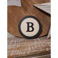 15cm Rund Buchstabe B Schild, Monogramm, Initiale, Wandkunst, Home Dekor, Rustikale Buchstaben, Alle Buchstaben Verfügbar, Leichte Not von TheLetterHouseUK