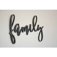 Familie Holzschild Ausschnitt von TheLetteredLane