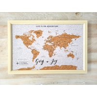 Weltkarte Pinnwand Pinnwand Kork Pinnwand, 30, 5 X 50 cm von TheLetteringStudio