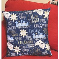 Drei Weihnachtliche Kissenbezüge in Marine Mit Engeln Und Carol Worten von TheLingeringMuse
