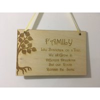 Sentiment Wandbehang Vers Über Familie Plaque von TheLittleWoodenGift