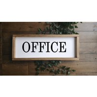 Büro Schild, Home Office Gerahmt Holzschild Wand Dekor Bauernhaus Rustikal Geschenk/ Schild Uk von TheLittleWoodenSign