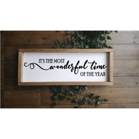 "Es Ist Die Wunderbarste Zeit Des Jahres, Weihnachtsschild, Holzschild, Wanddeko, Bauernhaus, Rustikales Geschenk/Bauernhausschild" von TheLittleWoodenSign