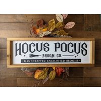 Hokus Pokus Schild, Halloween Gerahmtes Holzschild Haus Wand Dekor Bauernhaus Rustikales Geschenk Uk von TheLittleWoodenSign