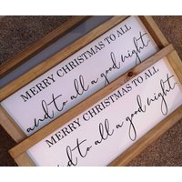 Merry Christmas To All, 20x60cm Weihnachtsschild, Gerahmtes Holzschild, Weihnachtsdeko Bauernhaus Rustikal Geschenk/ Schild Uk von TheLittleWoodenSign