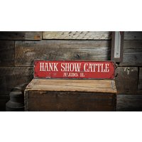 Benutzerdefinierte Cattle Ranch City State Schild - Rustikales Handgemachtes Holzschild-Dekor von TheLiztonSignShop