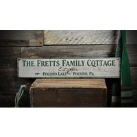Benutzerdefinierte Familie Cottage Est Datum Schild - Rustikales Handgefertigtes Holz von TheLiztonSignShop